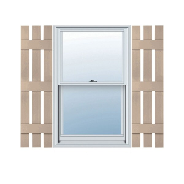 Ekena Millwork 12 in. W x 59 in. H Builders Edge, Three Board Spaced, Board-n-Batten Shutters, 023 - Wicker, PR 070120059023 - main